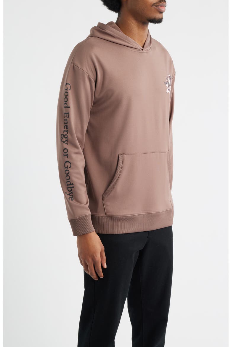 Tempo Good Energy Comfort Fleece Hoodie, Alternate, color, HOLY BROWN