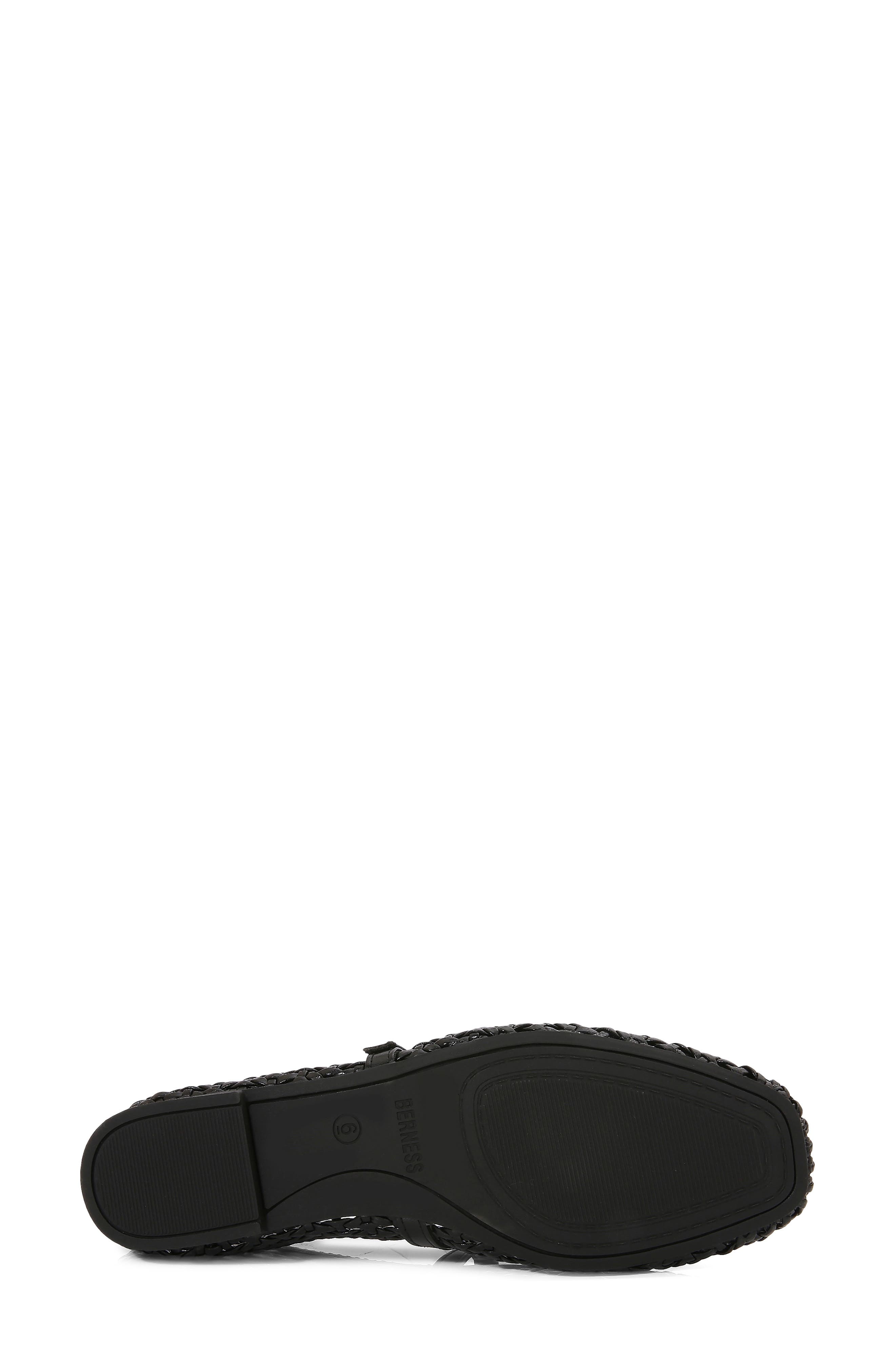 Gaby Woven Mary Jane Flat, Alternate, color, BLACK