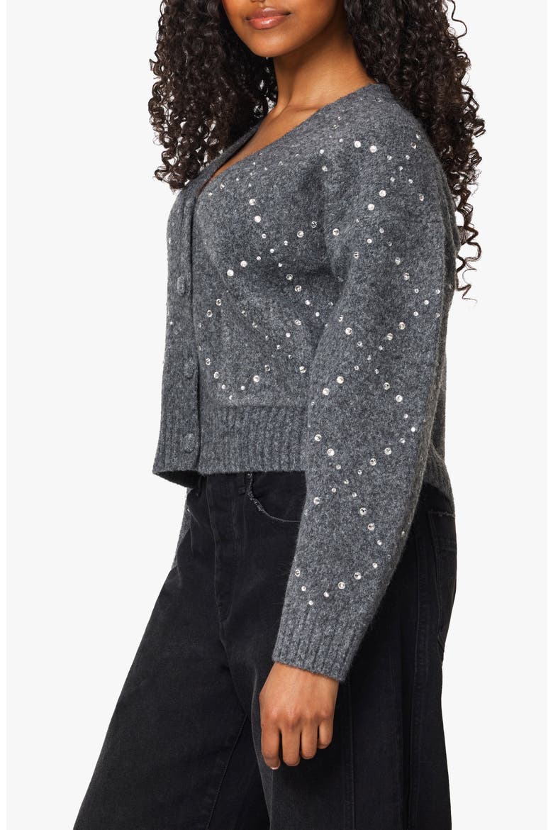 Rhinestone Argyle Cardigan, Alternate, color, MEDIUM HEATHER GREY