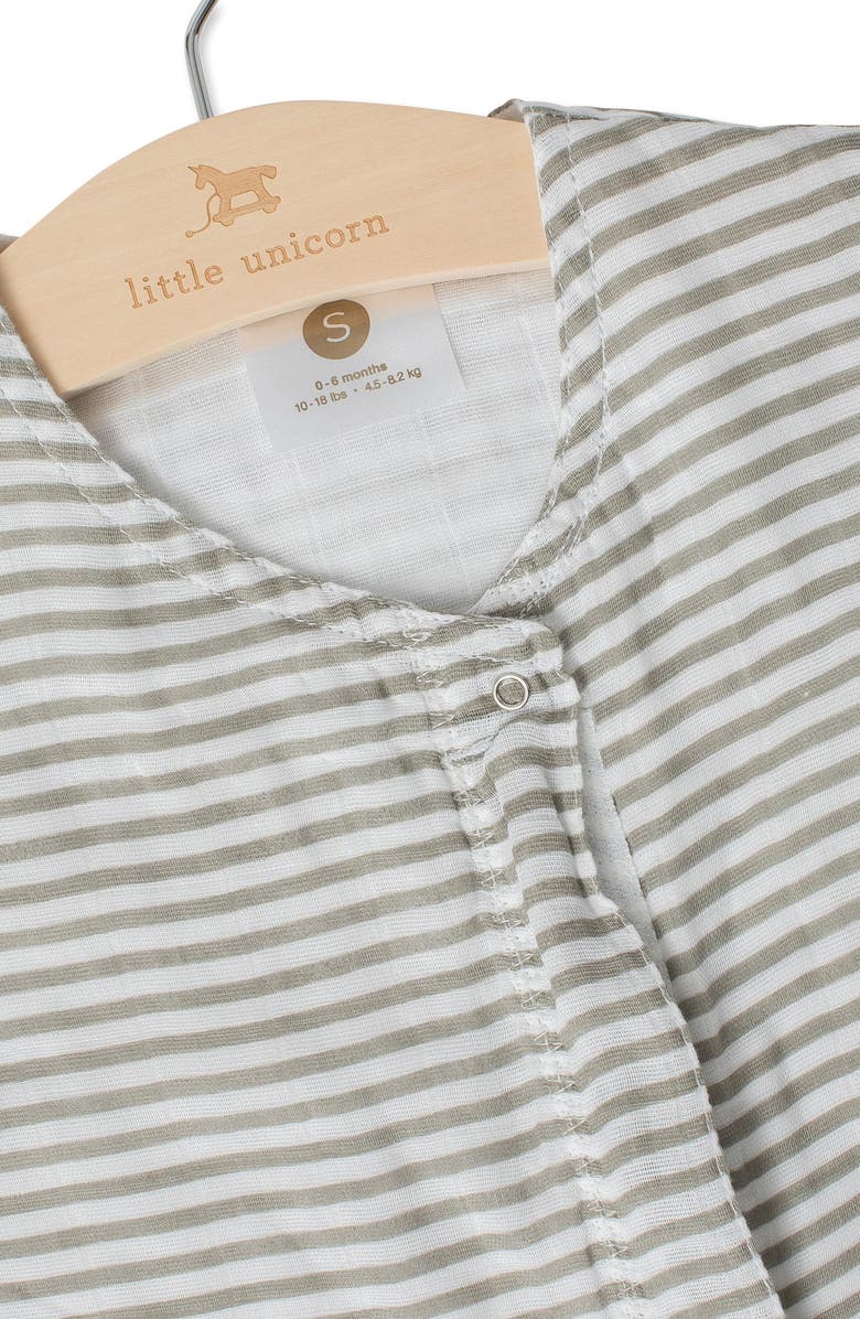little unicorn Cotton Muslin Wearable Blanket, Alternate, color, Grey Stripe