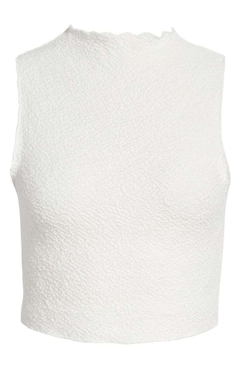 Naked Wardrobe Mock Neck Crop Top, Alternate, color, White