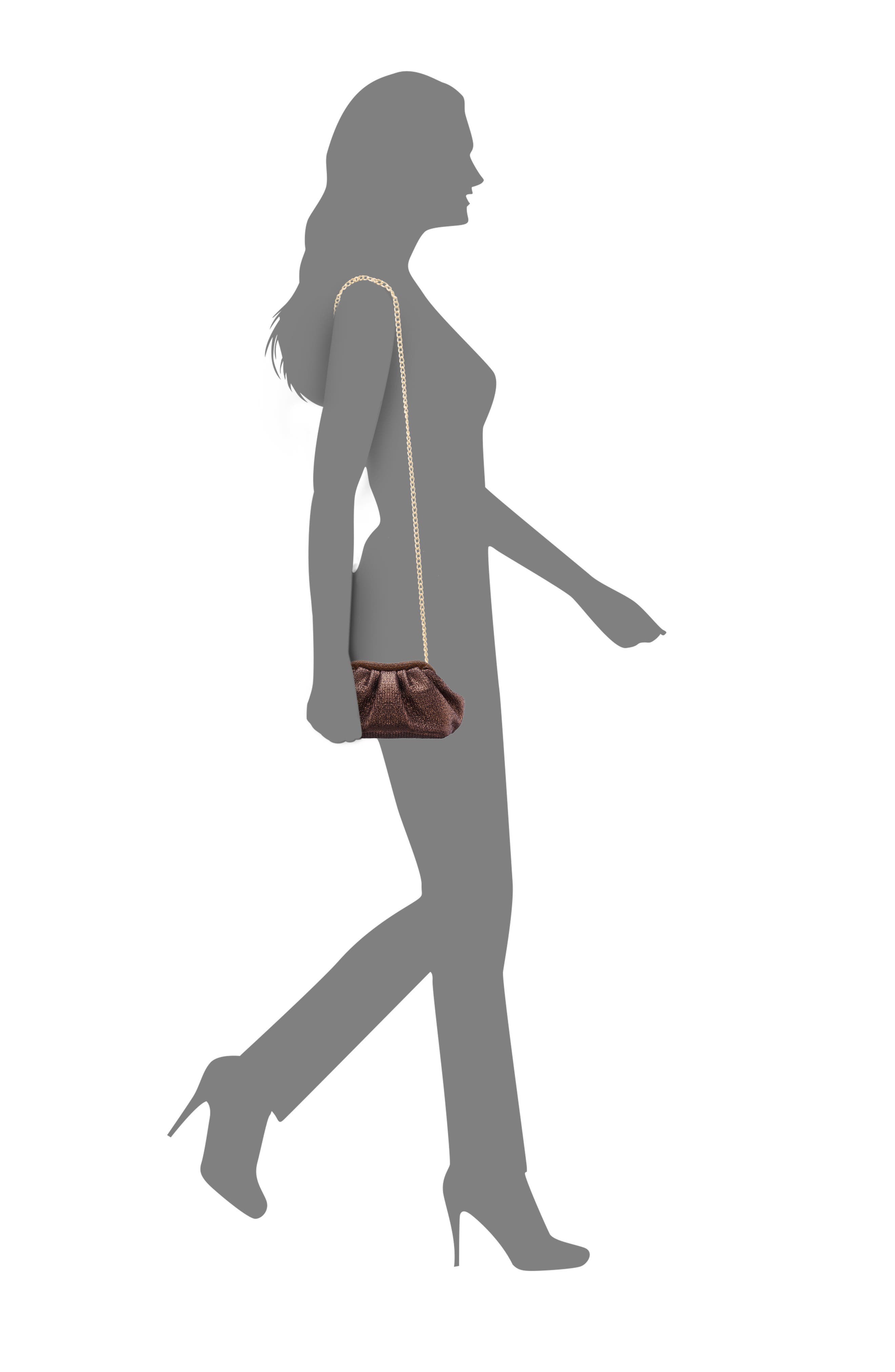Nina Zayla Frame Clutch, Alternate, color, Bronze