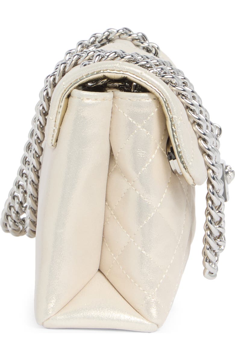 Kurt Geiger London Mini Brixton Metallic Leather Convertible Crossbody Bag, Alternate, color, Silver