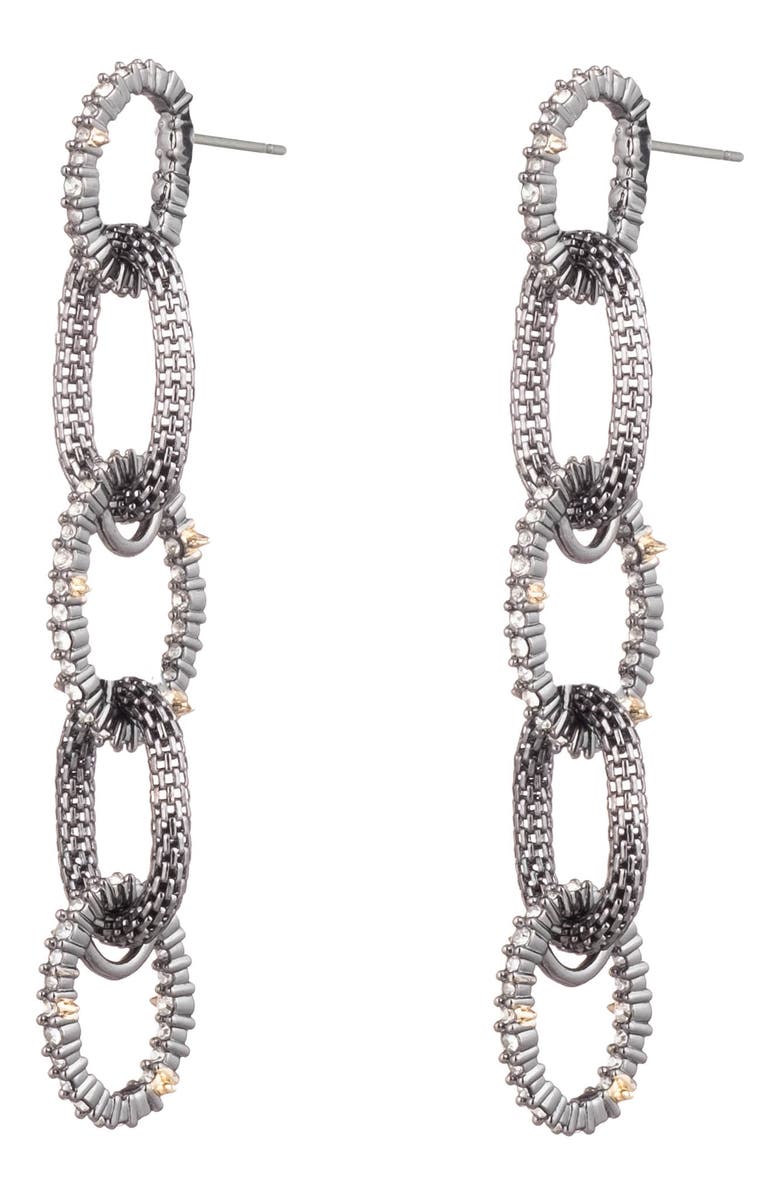 Alexis Bittar Crystal Encrusted Mesh Chain Earrings, Alternate, color,