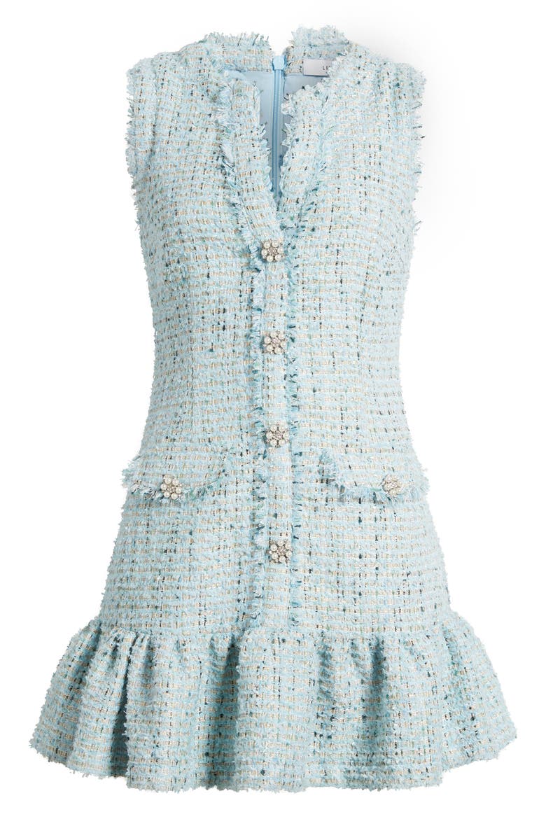 Angeline Button Front Tweed Minidress, Alternate, color, BLUE MULTI