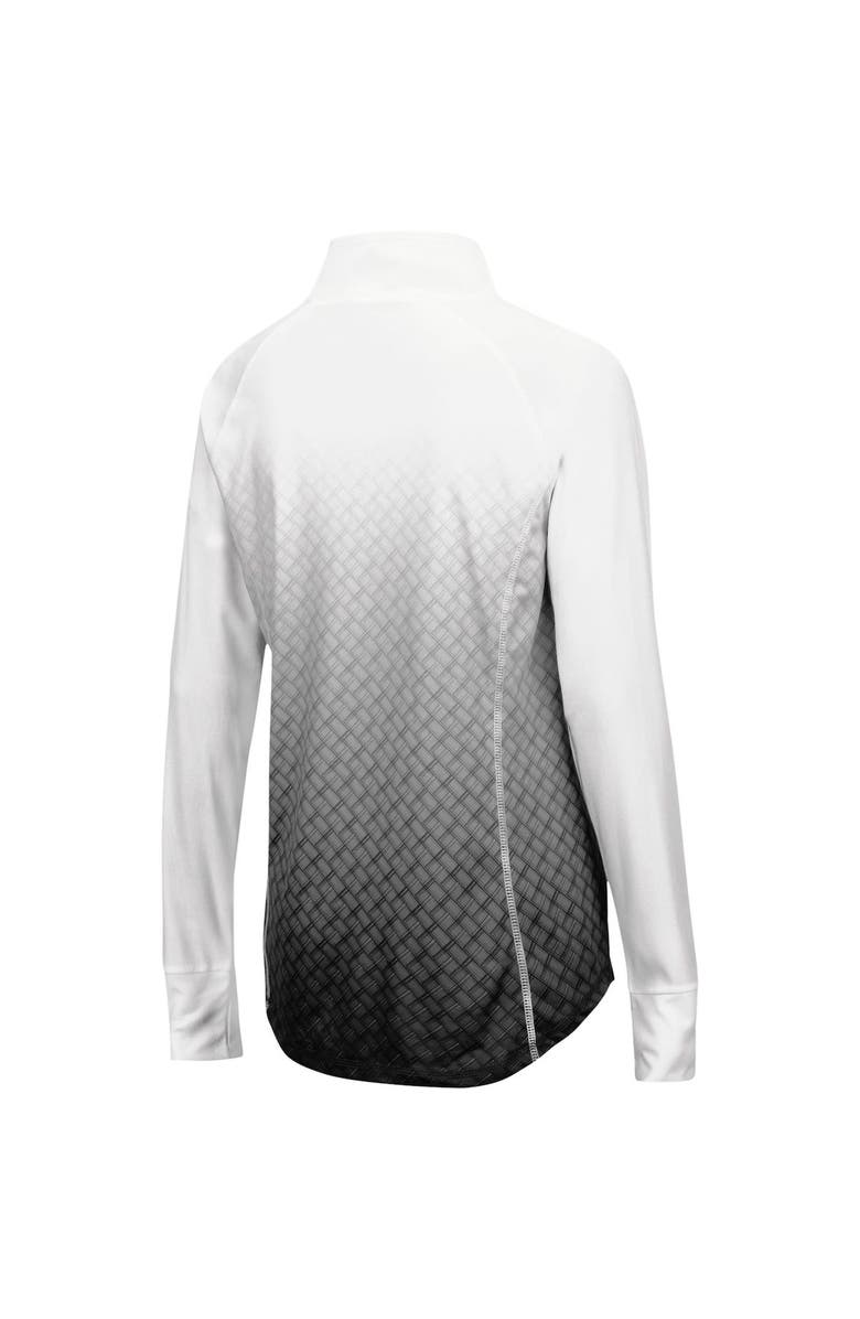 COLOSSEUM Women's Colosseum White/Black ECU Pirates Magic Ombre Lightweight Fitted Quarter-Zip Long Sleeve Top, Alternate, color, 