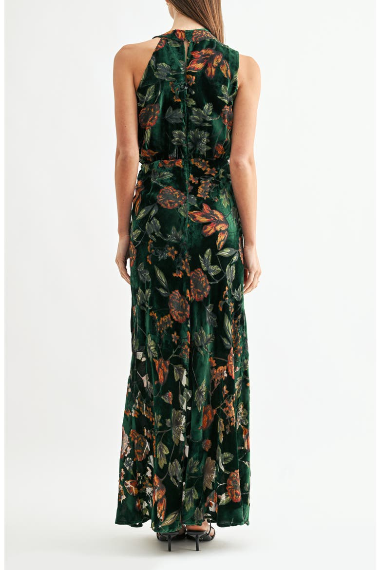 Athena Floral Burnout Maxi Dress, Alternate, color, DARK GREEN MULTI