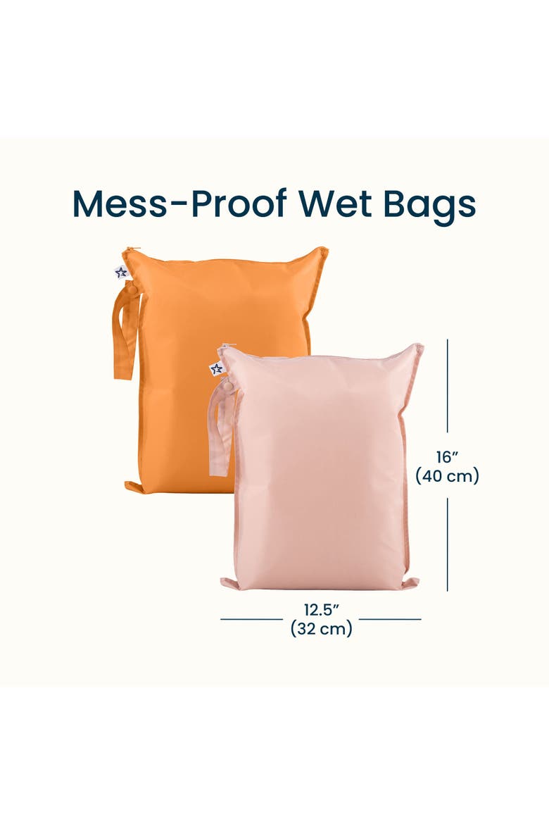 Mess-Proof Waterproof Washable Baby/Toddler Wet Bags - Solids, Alternate, color, Taupe, Dandelion