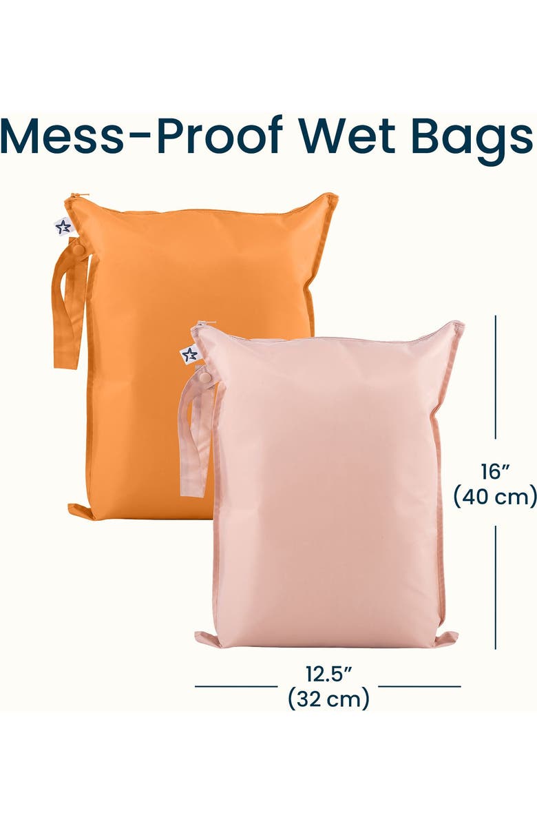 Tiny Twinkle Mess-Proof Waterproof Washable Baby/Toddler Wet Bags - Solids, Alternate, color, Taupe, Dandelion