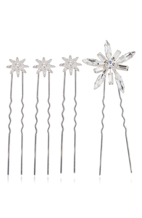 Iro Set of 4 Crystal Hair Pins