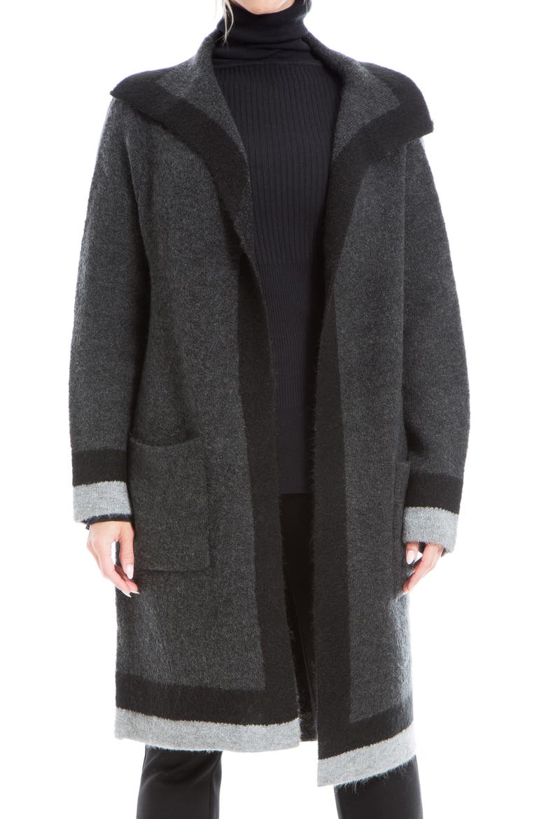 Jacquard Sweater Coat, Main, color, CHARCOAL
