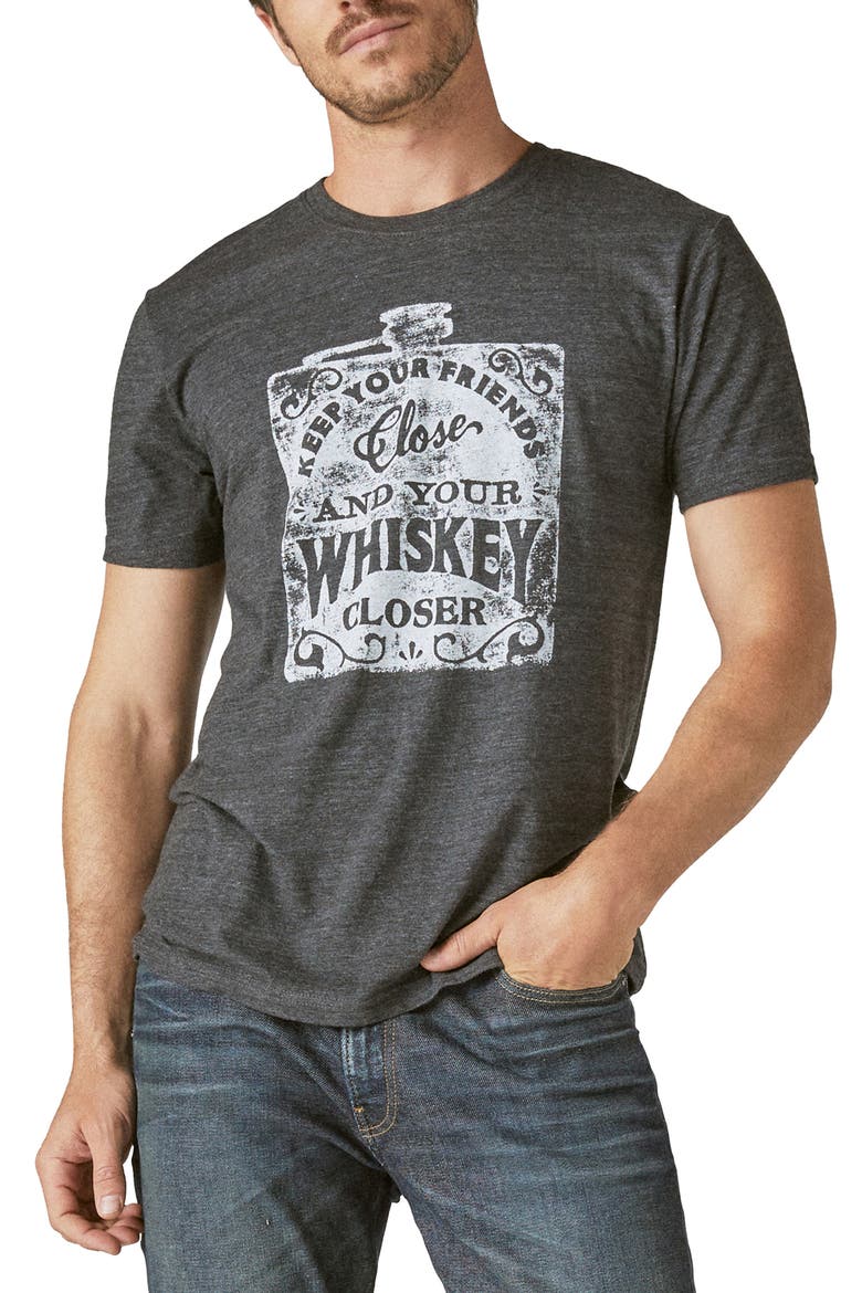 Keep Your Friends Close Whiskey Graphic T-Shirt, Main, color, JET BLACK