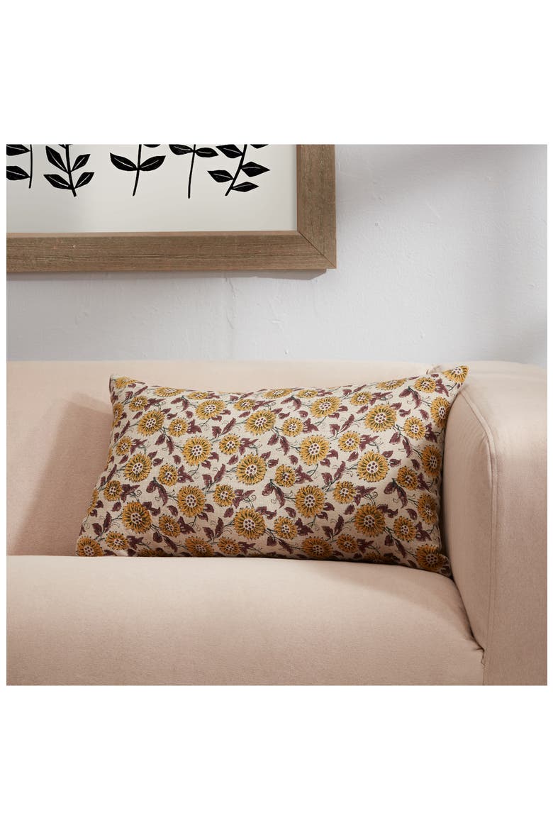 Field of Flowers Throw Pillow, Alternate, color, YELLOW MULTI