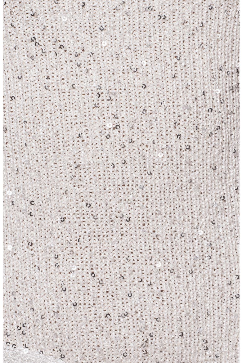 Golden Dusk Sequin Drape Knit Dress, Alternate, color, WHITE