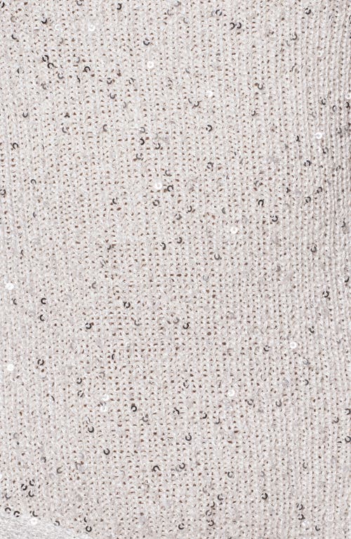 Jluxlabel Golden Dusk Sequin Drape Knit Dress In White