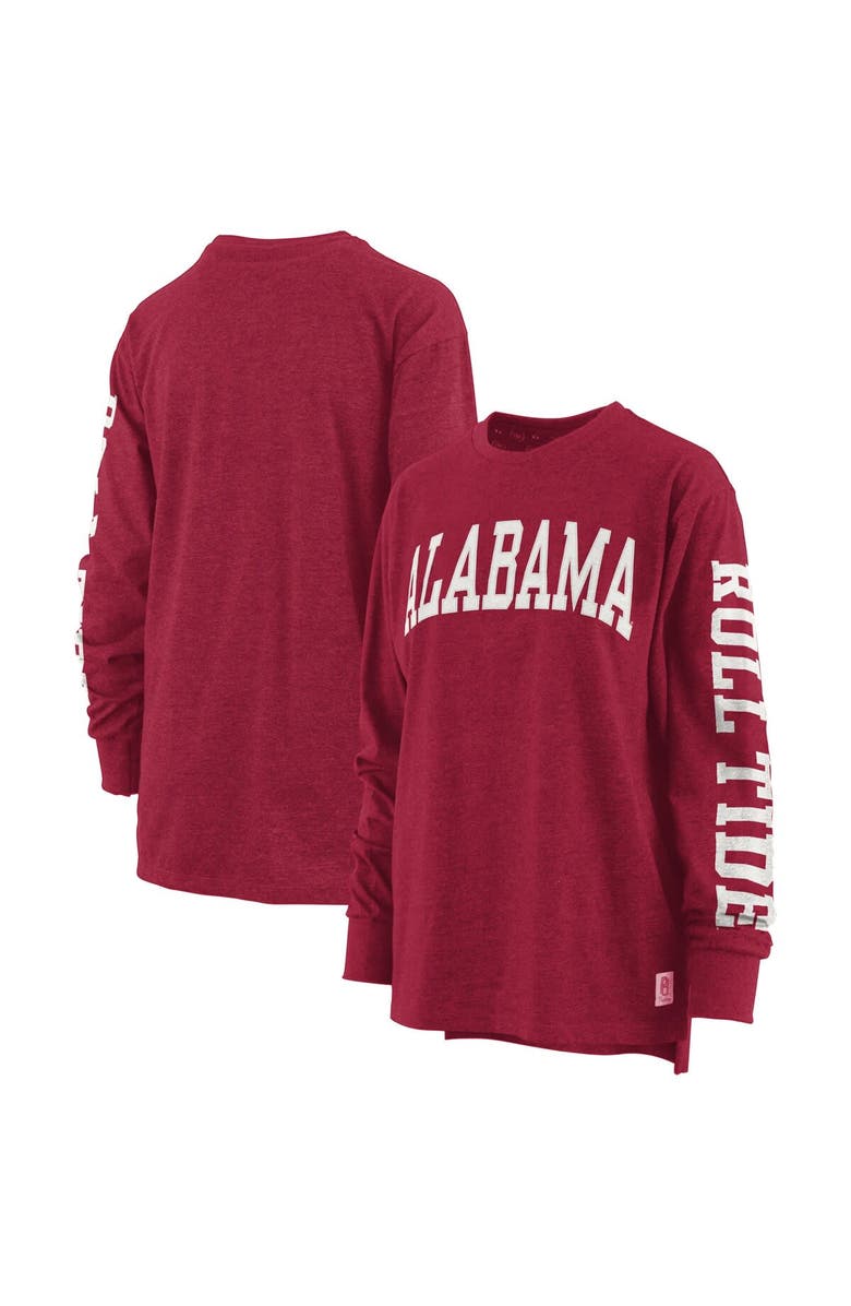 PRESSBOX Women's Pressbox Crimson Alabama Crimson Tide Two-Hit Canyon Long Sleeve T-Shirt, Main, color, Crimson