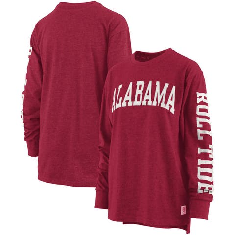 Women's Pressbox Crimson Alabama Crimson Tide Two-Hit Canyon Long Sleeve T-Shirt