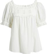 DÔEN Frances Lace Inset Cotton Blend Top