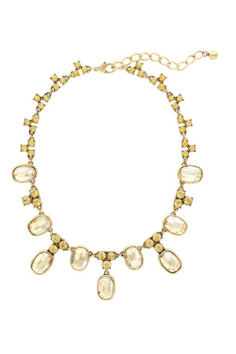 Leanna Resin & Crystal Drop Necklace, Main, color, GOLD