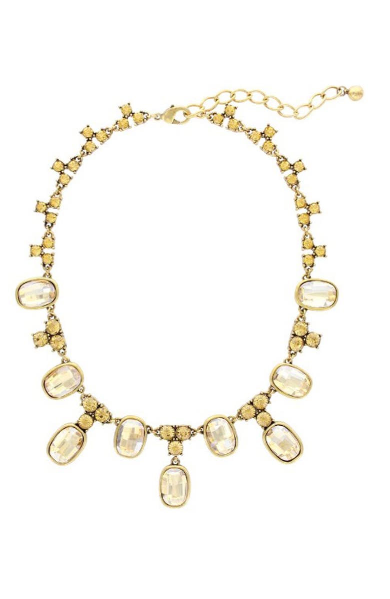 OLIVIA WELLES Leanna Resin & Crystal Drop Necklace, Main, color, Gold