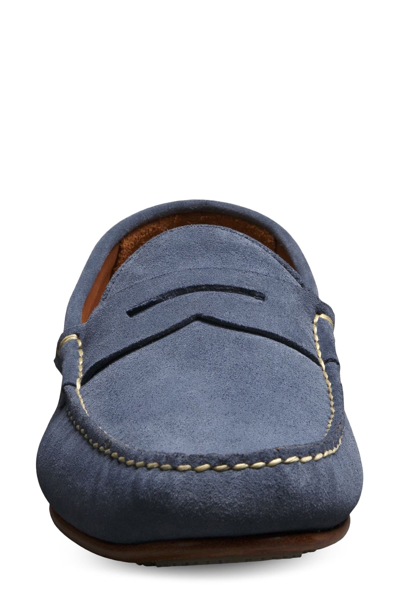 Allen Edmonds Supersport Moc Toe Penny Loafer, Alternate, color, Denim Suede