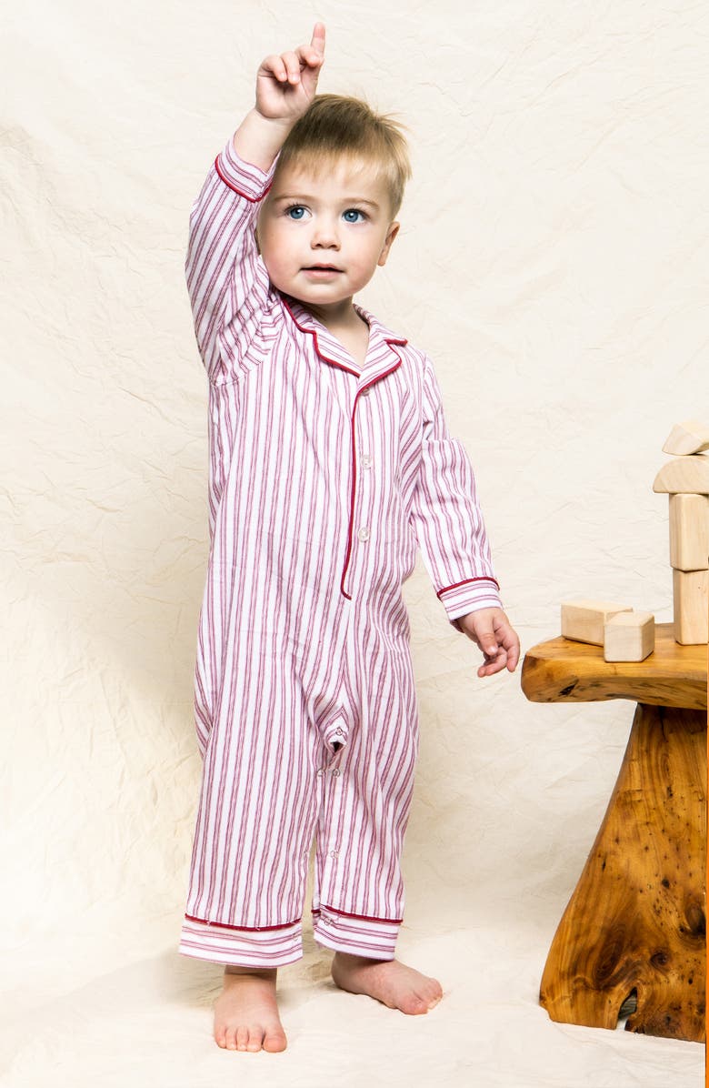 Petite Plume Stripe One-Piece Pajamas, Alternate, color,