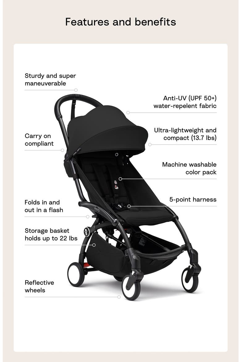 YOYO³ Stroller Bundle, Alternate, color, BLACK W/ BLACK AND TAUPE