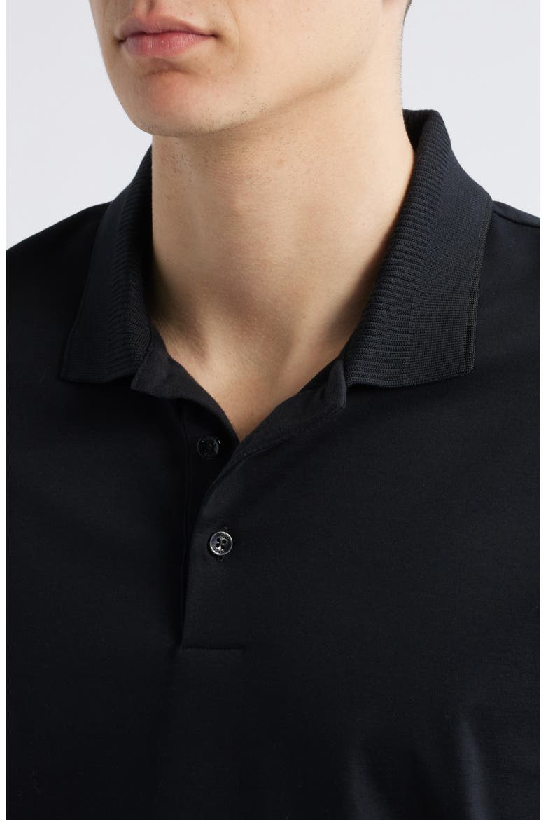 Phillipson Mercerized Cotton Polo, Alternate, color, BLACK