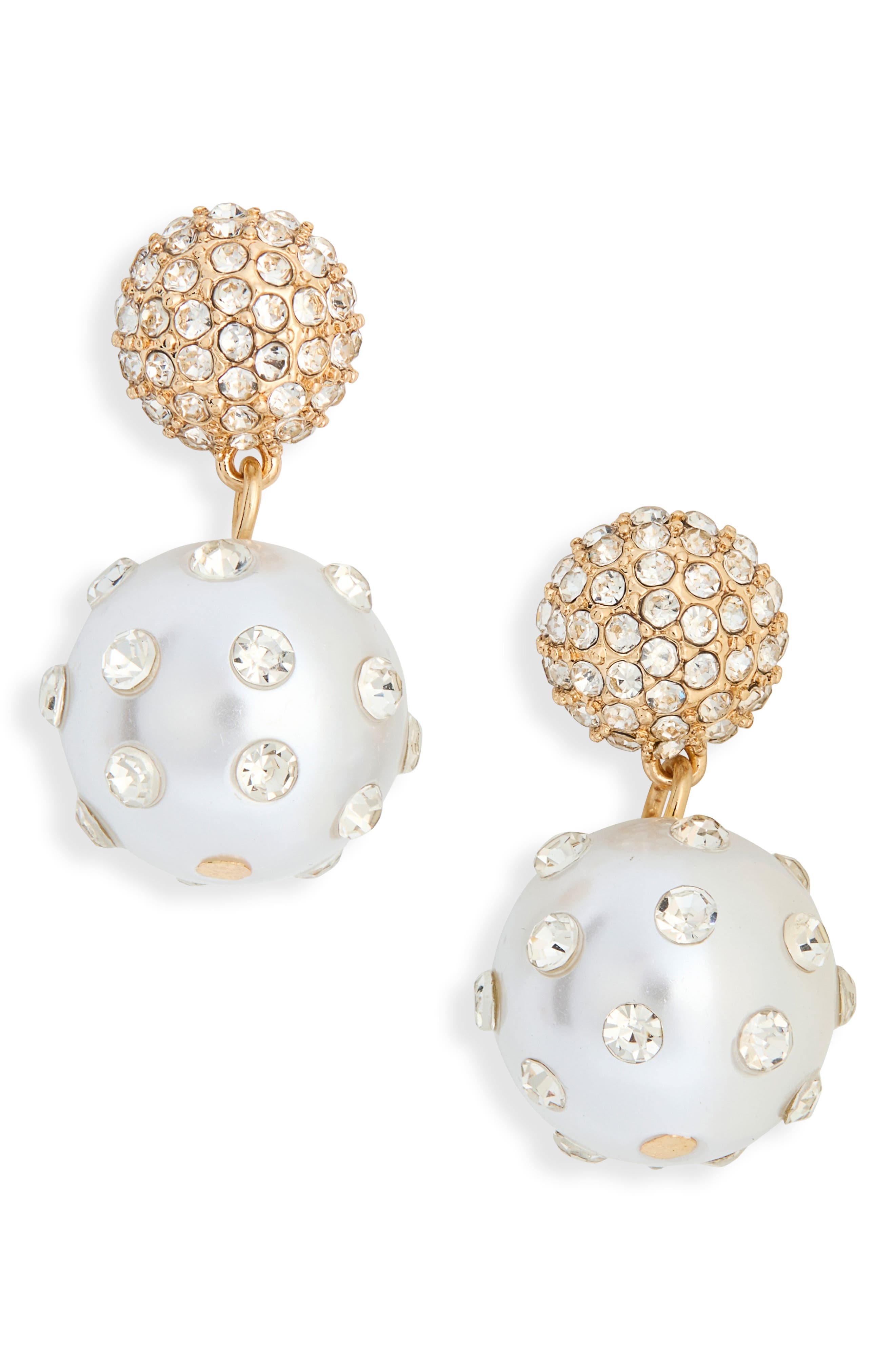 NORDSTROM RACK Crystal Faux Pearl Drop Earrings