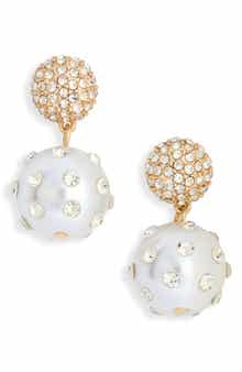 NORDSTROM RACK Crystal Faux Pearl Drop Earrings