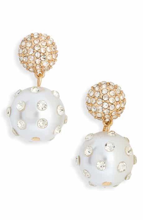 NORDSTROM RACK Crystal Faux Pearl Drop Earrings
