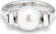 UNODE50 Silver Pearl Accent Ring