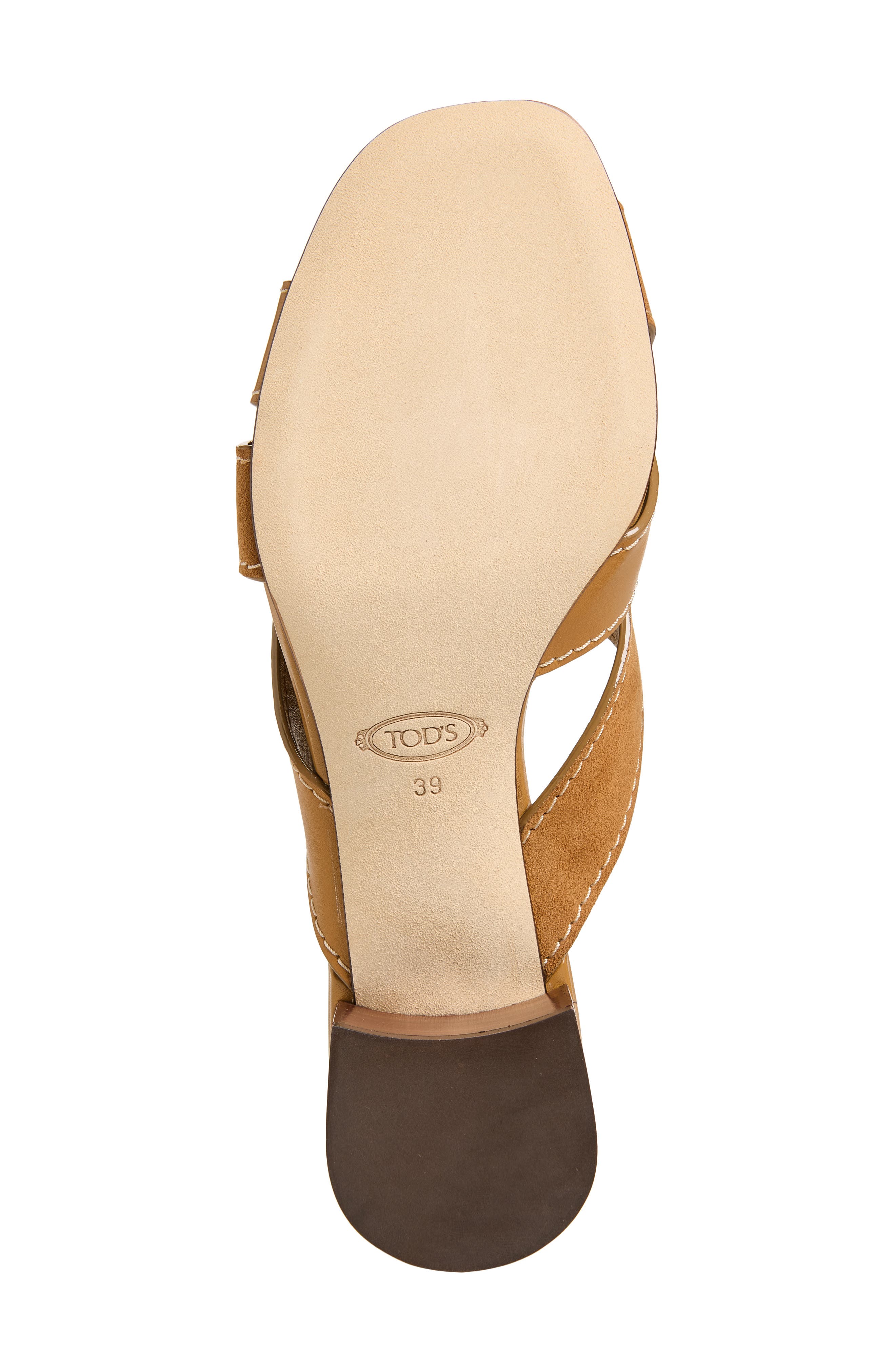 Tod's Block Heel Slide Sandal, Alternate, color, Biscotto Chiaro
