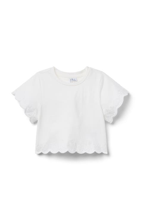 Embroidered Eyelet Trim Top (Toddler, Little Kid, Big Kid)