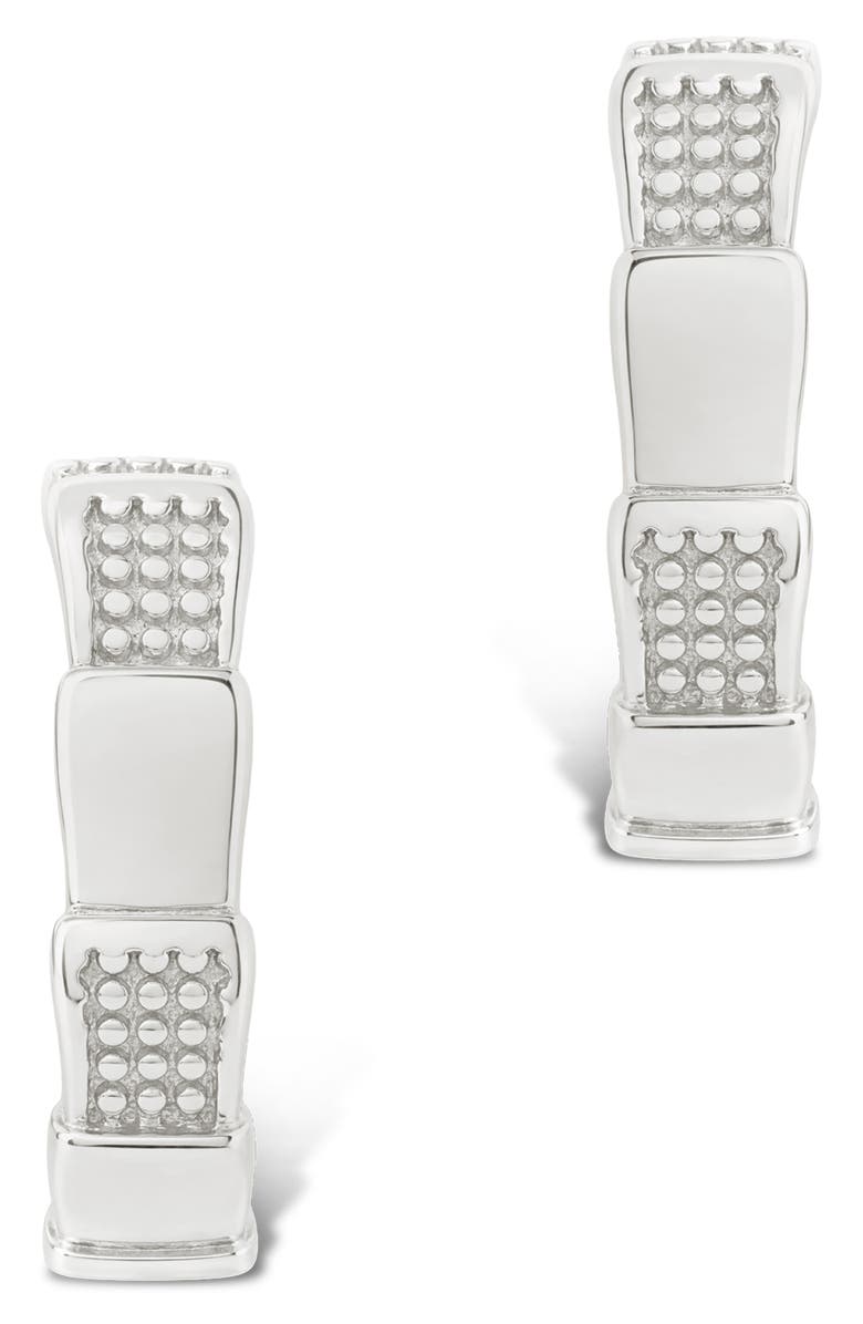 Sterling Forever Winifred Textured Hoop Earrings, Alternate, color, Silver