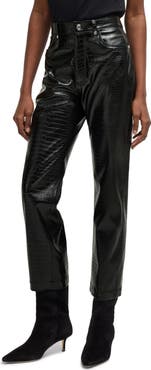 BOSS Orange Troco Croc Embossed Faux Leather Pants