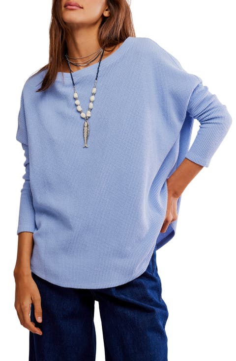 Latte Blue Oversize Thermal Top