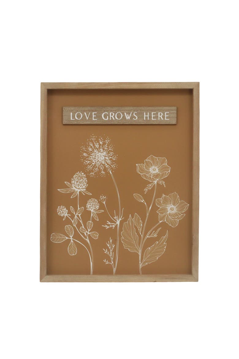 Love Grows Here Floral Art Print, Main, color, Yellow