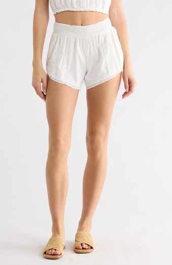 Topshop Smocked Waist Cotton Shorts