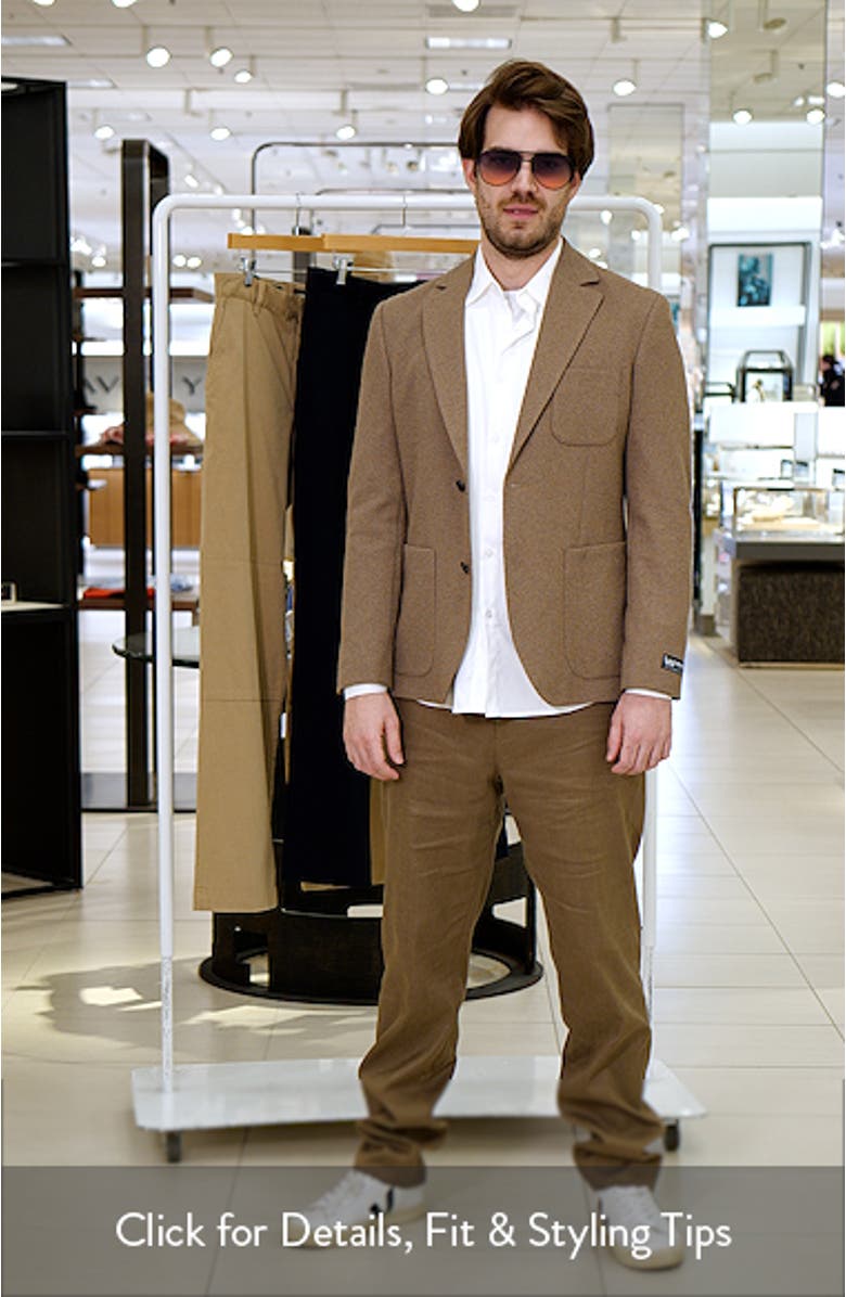 Henrik Trim Fit Brown Knit Cotton Blend Sport Coat, sales video thumbnail