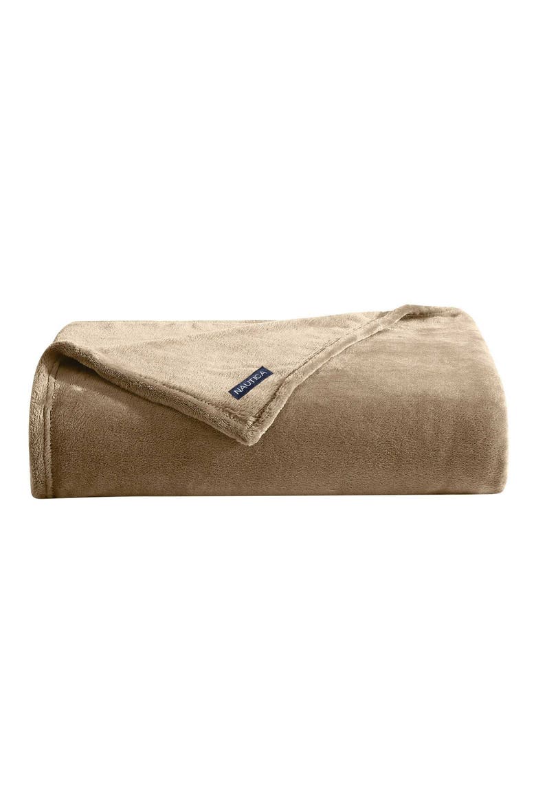 Soft Tides Plush Blanket, Main, color, BROWN