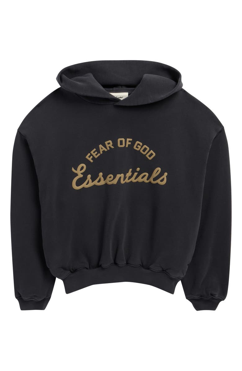 Fear of God Essentials Kids' '90s Training Logo Graphic Hoodie, Main, color, Faded Black