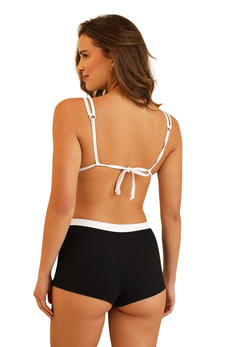 Billy Double Strap Bikini Top, Alternate, color, Black Rib