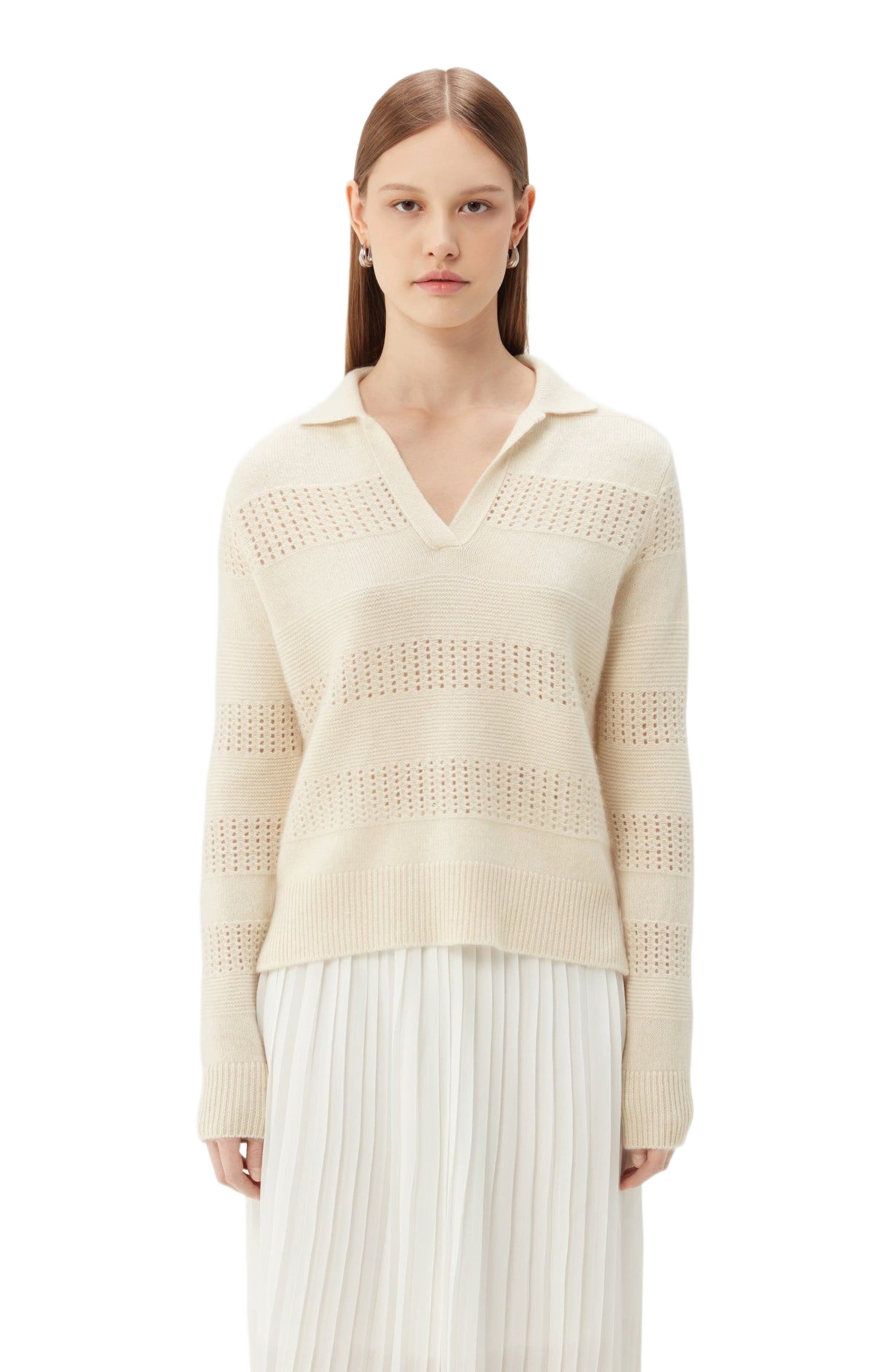 Mixed Pattern Cashmere Polo - image 2