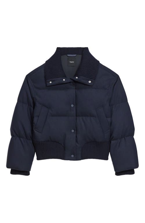 Theory Cozy Collar Puffer Jacket In Blue