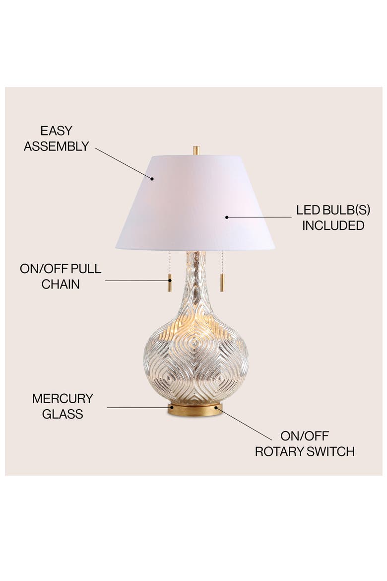 Highland 30.75" Gourd Glass LED Table Lamp, Mercury Silver/Gold, Alternate, color, Mercury Silver/Gold