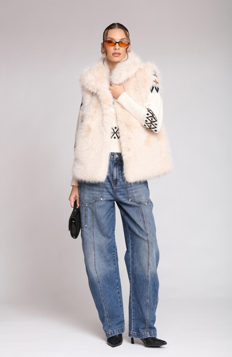Avec Les Filles Oversize Faux Fur Vest, Alternate, color, French Grey