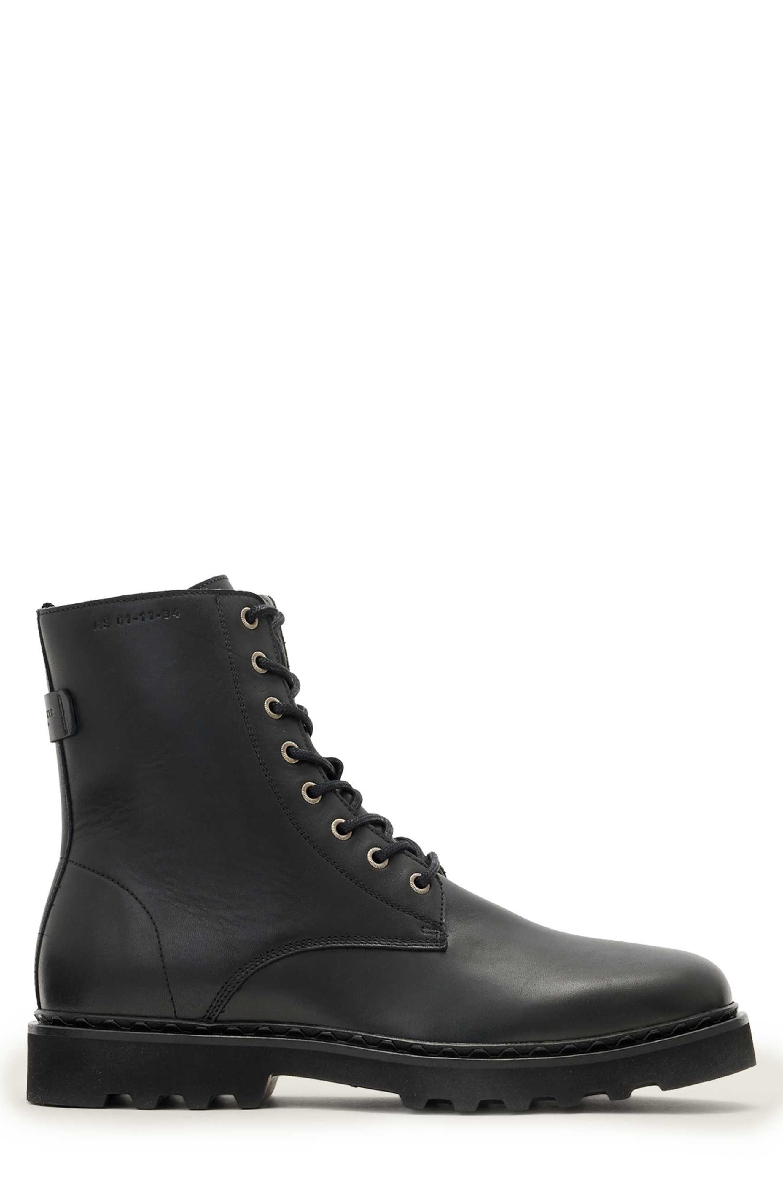 AllSaints Skiff Combat Boot, Alternate, color, Black