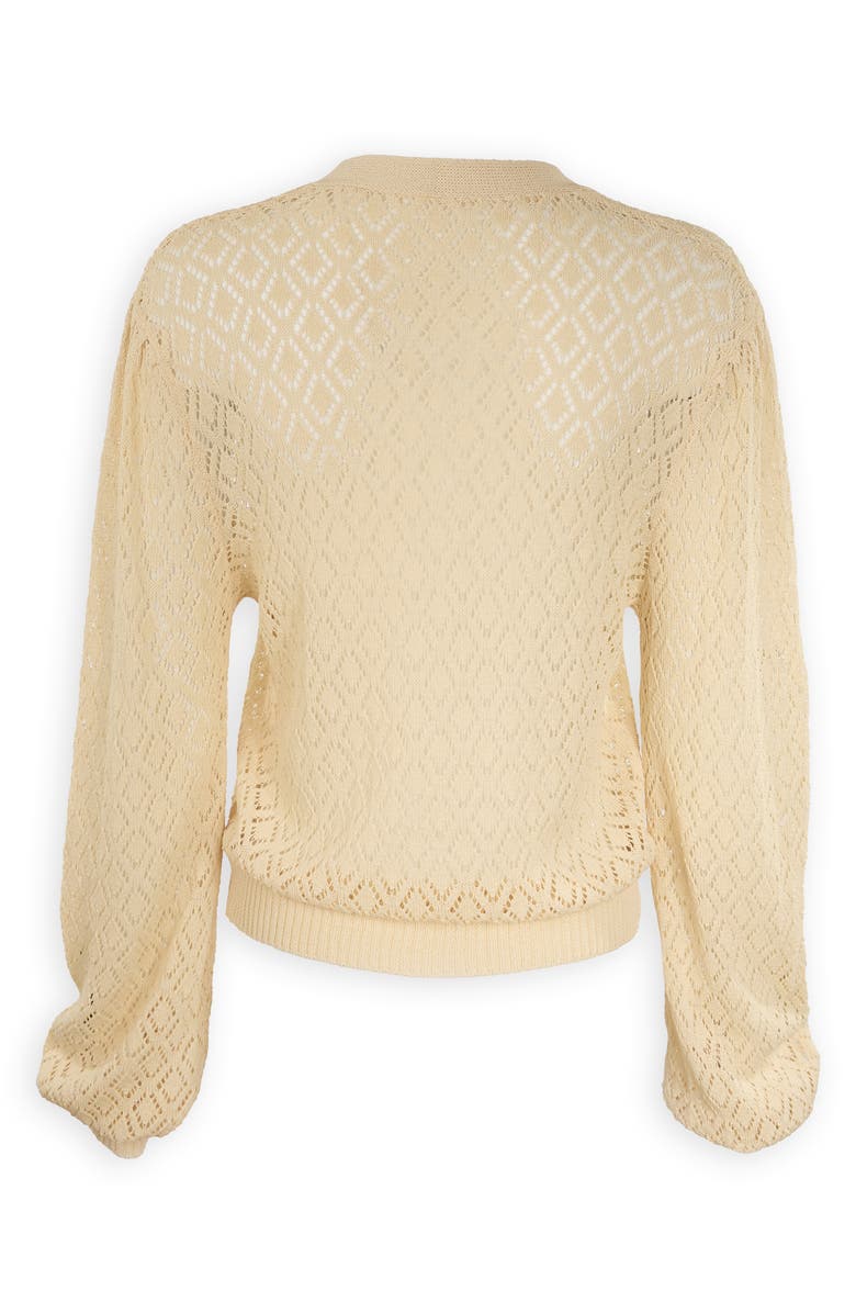 SAACHI Floral Embroidered Cardigan, Alternate, color, Ivory