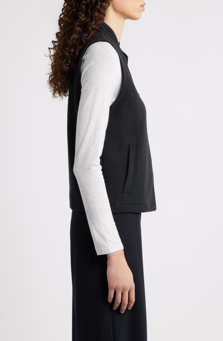 Eileen Fisher Organic Cotton Blend Vest, Alternate, color, Black